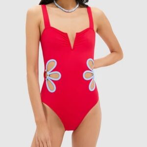 Follow Suit Butter Poppy + Blue One Piece L NWTs Spring Break/ Vacay Tuckernuck